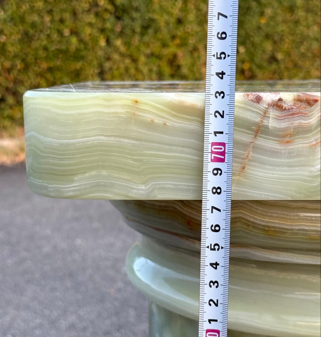 ③高73cm♪ 天然石 大理石 グリーンオニキス 飾り台 オブジェ