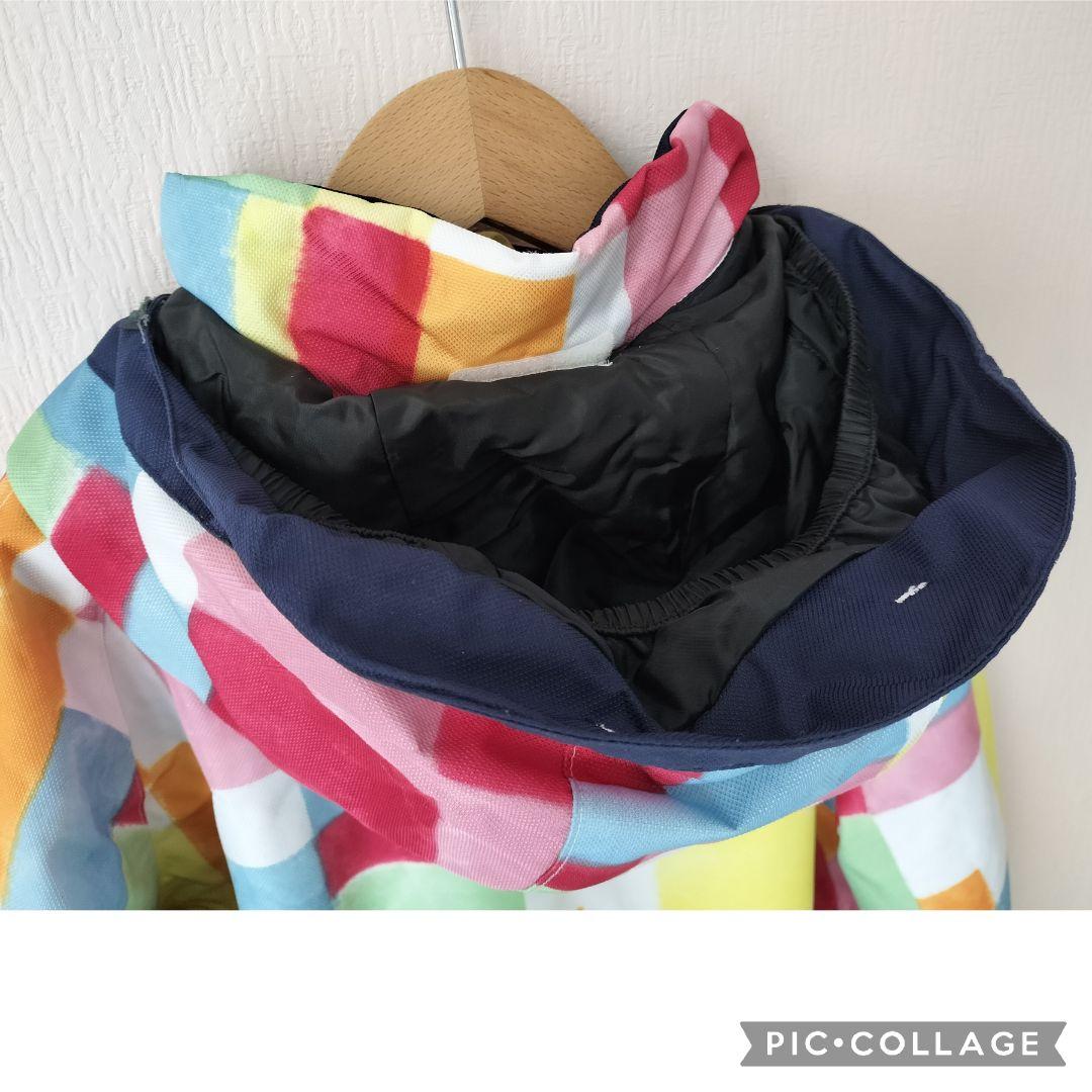 美品☆Phenixスキーウェア女の子150 140 上下 パステルブロック×水色