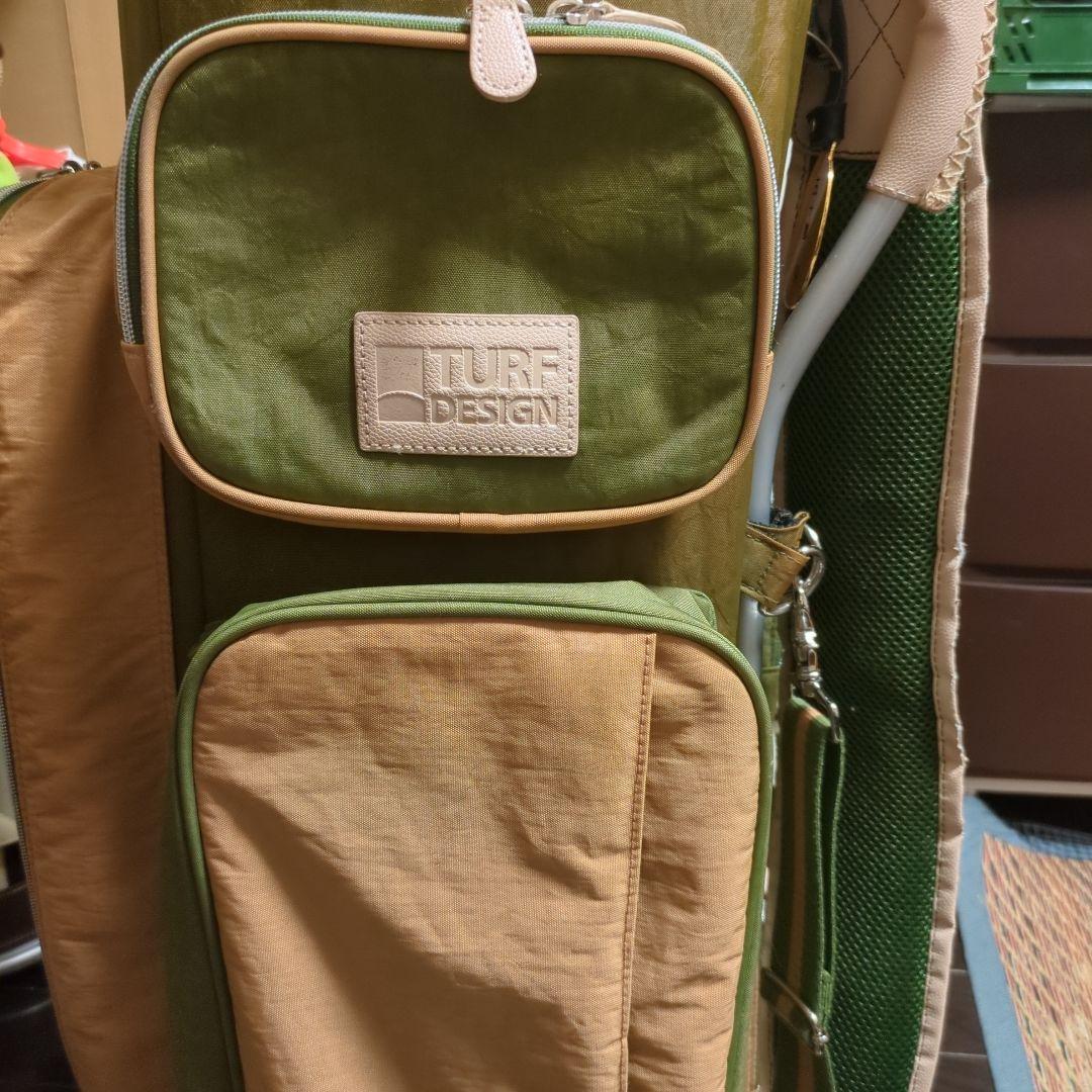 TURF DESIGN キャディバッグ グリーン/ベージュ