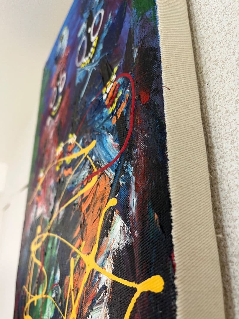 【非売品】アフリカのアーティストの油絵　 オイルドペイント　絵画　アート