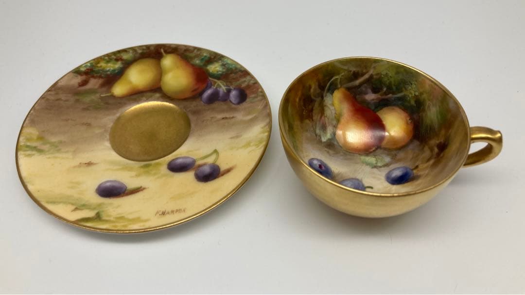 ロイヤルウースター ペインテッドフルーツ アンティーク カップ&ソーサー　⑤