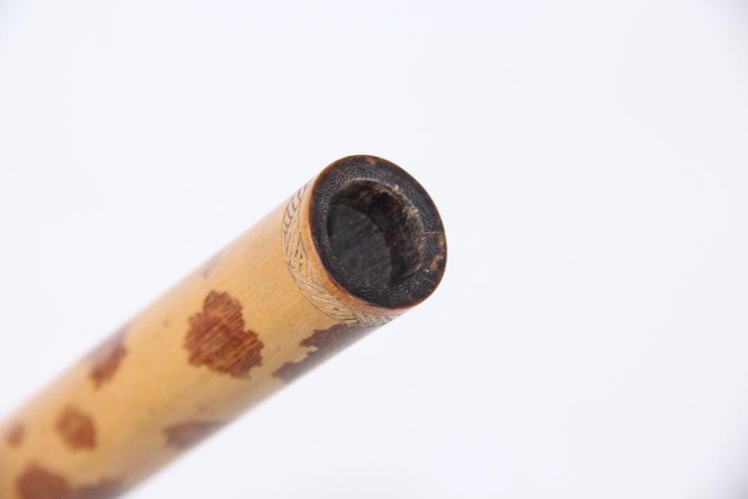 時代 斑紋竹 高級材料 香筒　全長40㎝ EM19-12