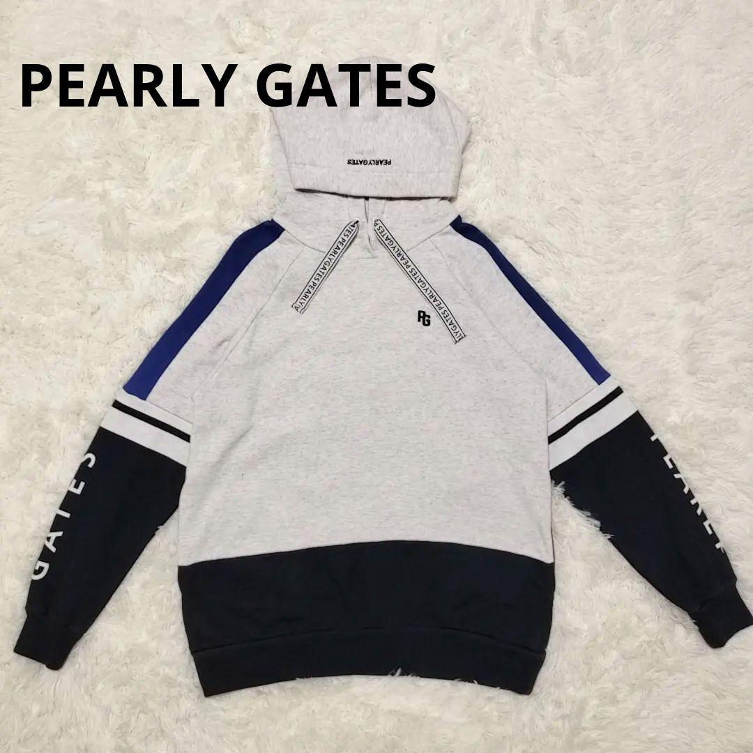 PEARLY GATES パーリーゲイツ 袖ロゴプルオーバーパーカー バイカラー