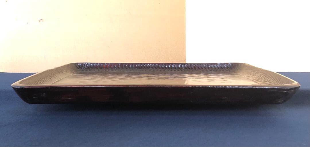 《R》伝統工芸 讃岐彫 四方膳7客 讃岐盆 膳 刳抜 260108き1