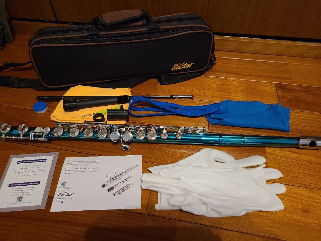 Eastar フルート本体 ケース付き メタリックブルー