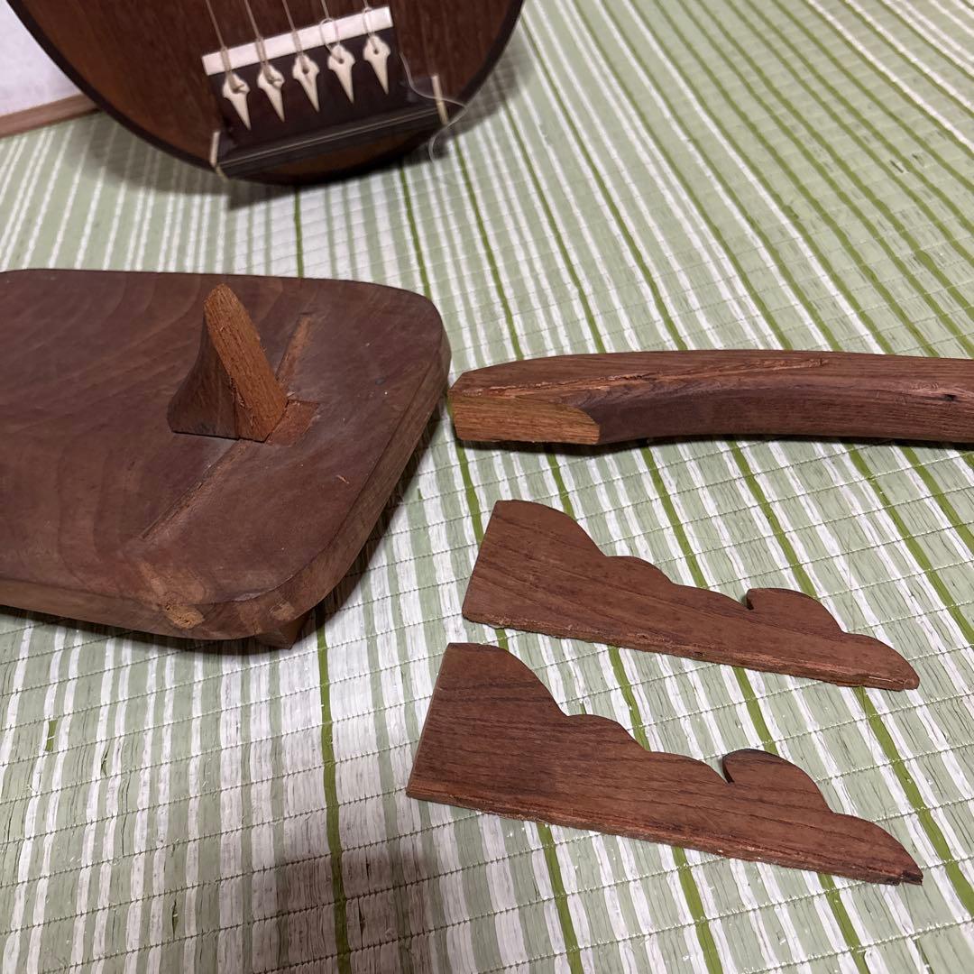 筑前琵琶　五弦　五柱　琵琶　楽器　希少　琵琶立て　弦楽器　琵琶台　民族楽器　5弦