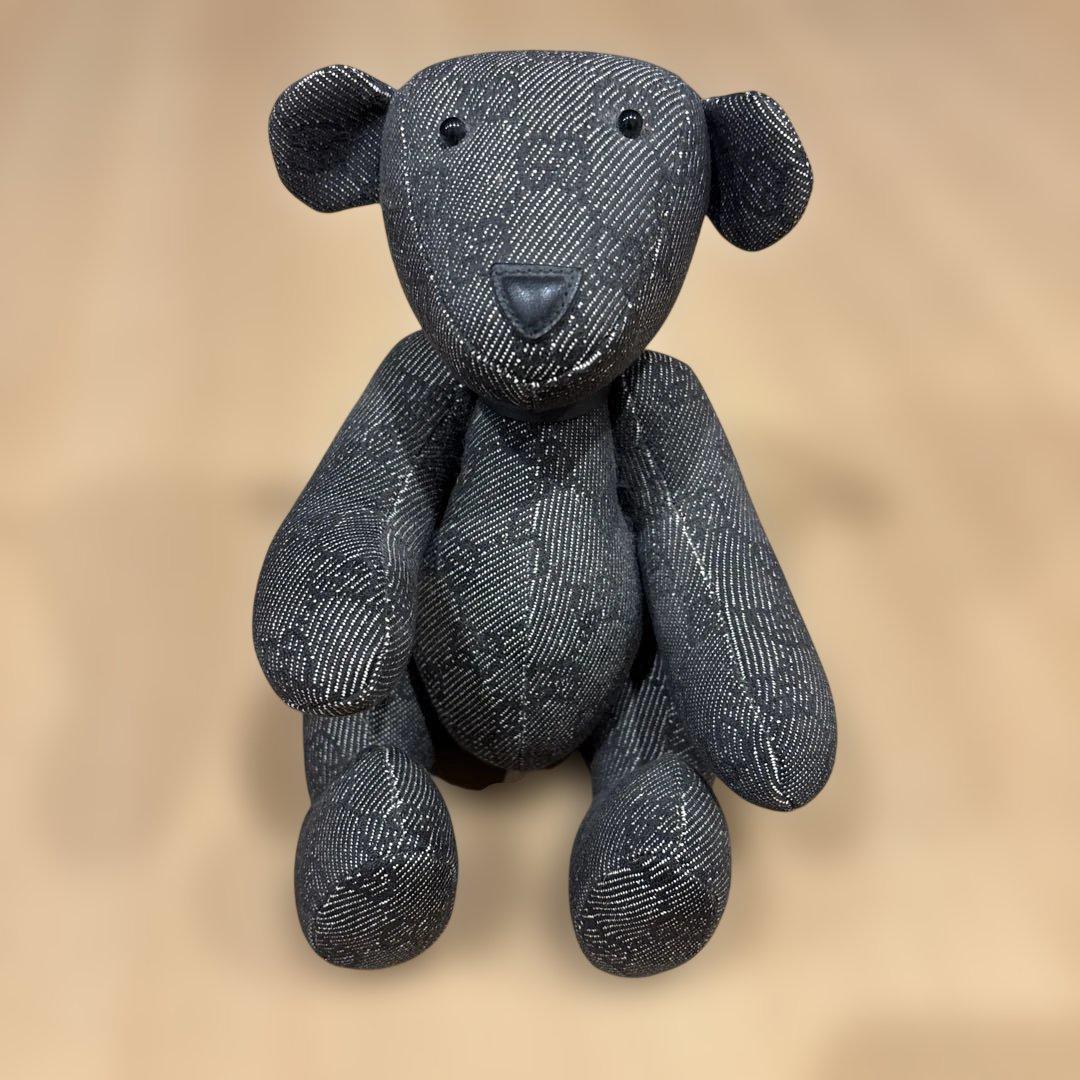 ☆12/25までの限定価格☆GUCCI 黒いデニム風クマ型ぬいぐるみ