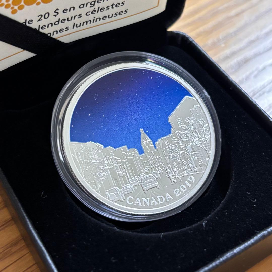 在庫残り1！【カナダ銀貨】Sky Wonders Light Pillars