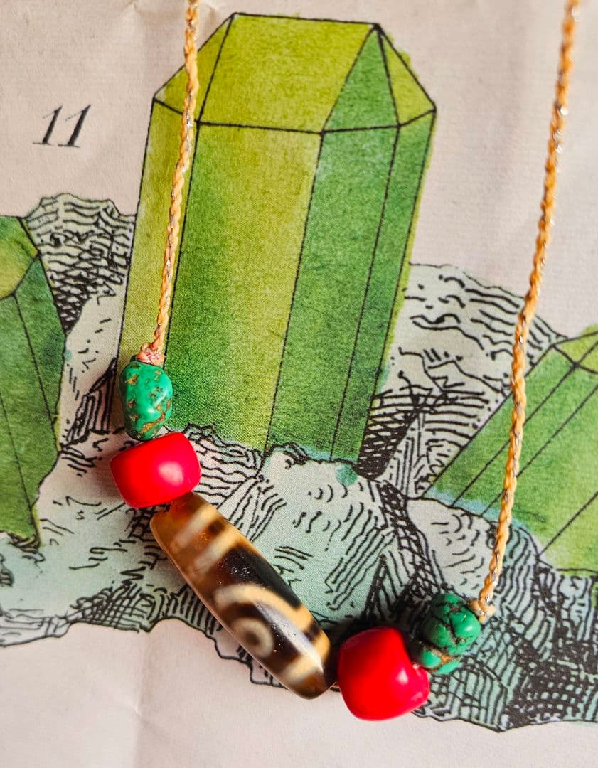 dZi beads(二眼) ネックレス