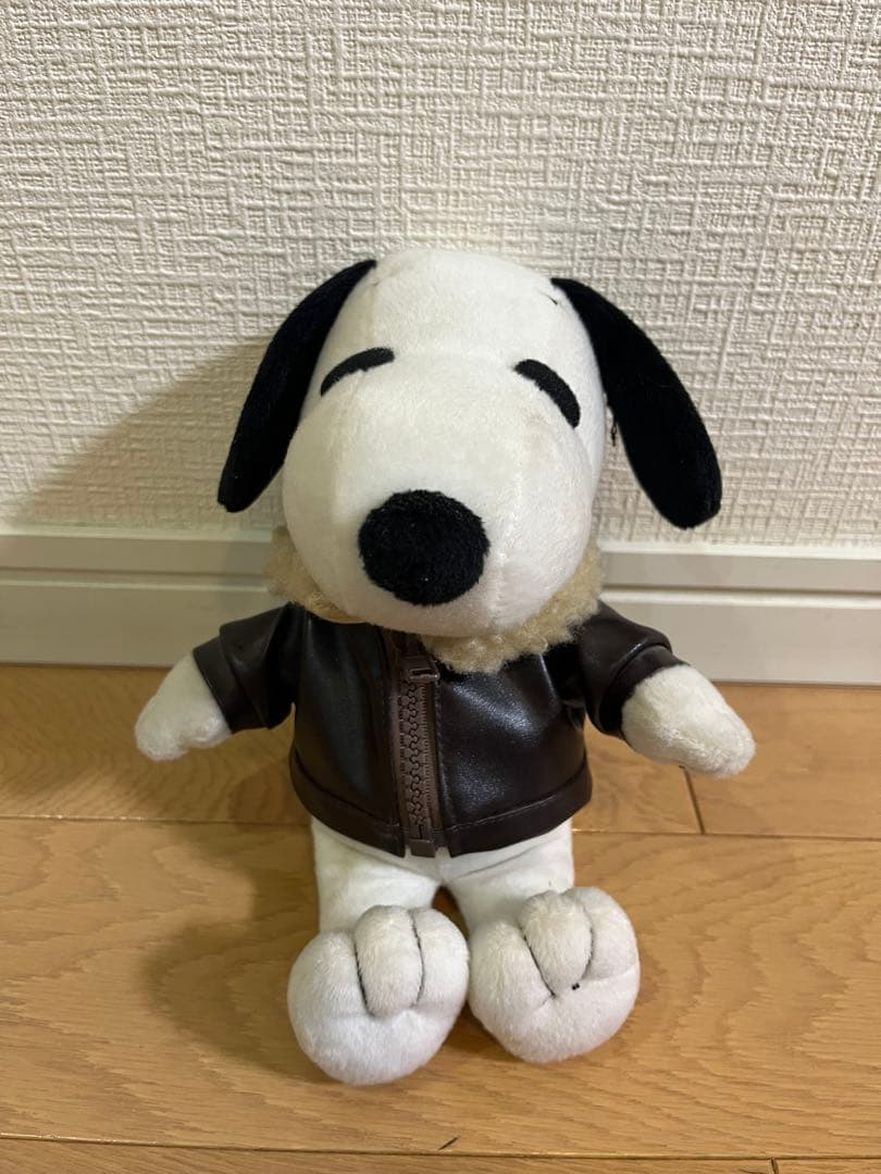 【レア物】スヌーピー レザージャケット ぬいぐるみ　フライングエース