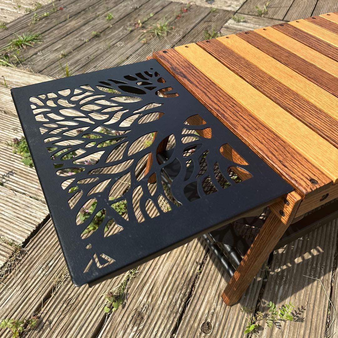 ハレテーブル BLACK DESIGN アイアンテーブルツリー柄