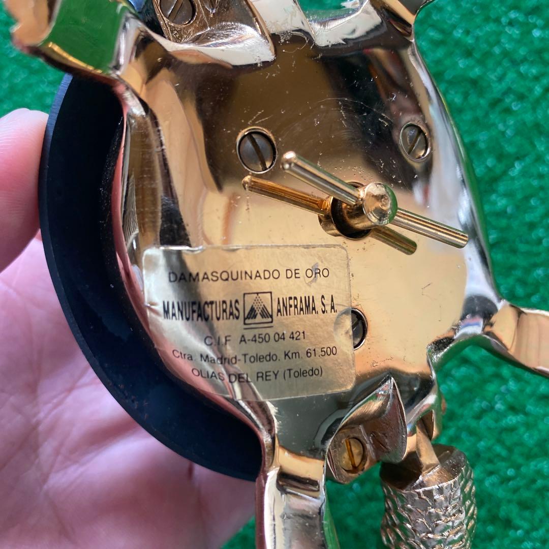 希少品　ダマスキナード　スペイン　金象嵌　亀　呼び鈴