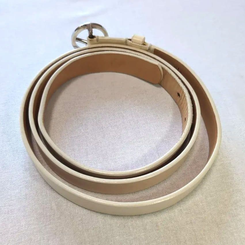 LV サークルロゴ ベルト 白 幅2cm 88cm±5 L相当 ゴルフ向き117