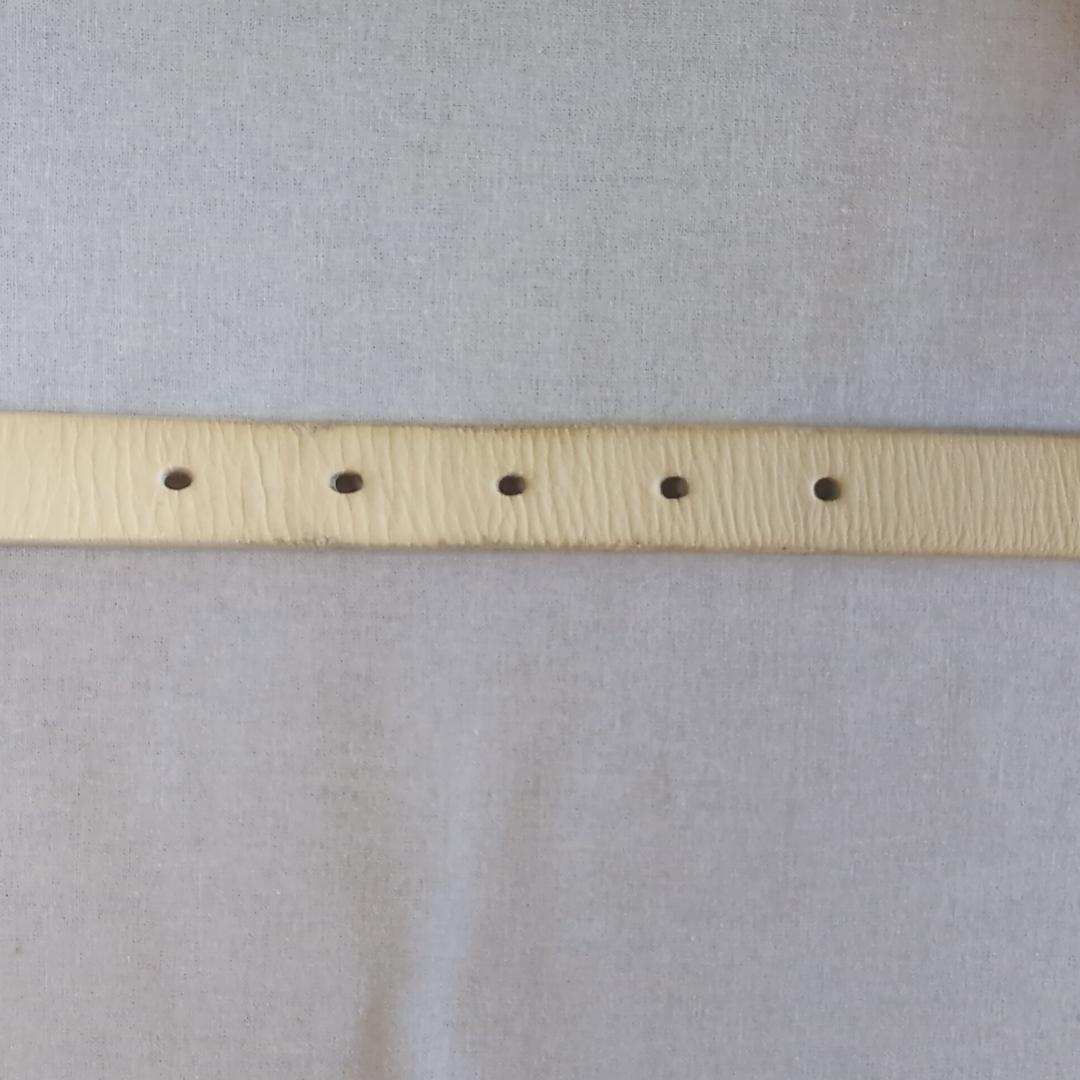 LV サークルロゴ ベルト 白 幅2cm 88cm±5 L相当 ゴルフ向き117