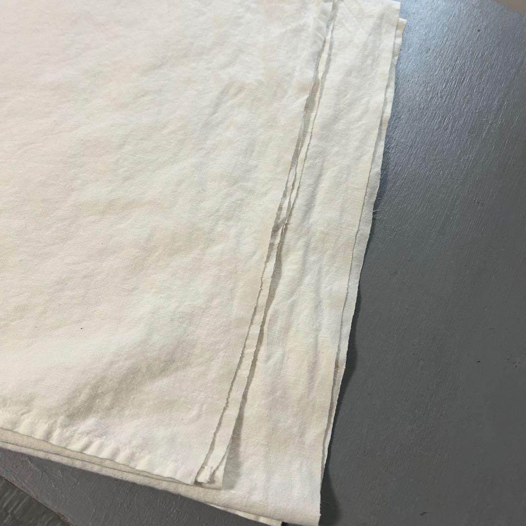 ヴィンテージ　リネン＆コットン大判クロス　約110×180 ブロカント　蚤の市