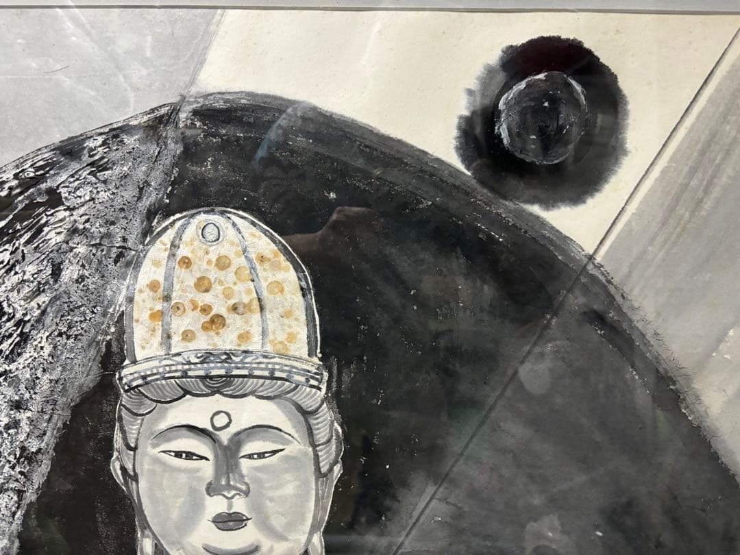 水墨画の天才 福田佳明画伯 「 ザ ，サン 」 お釈迦さま 貴重品 激安