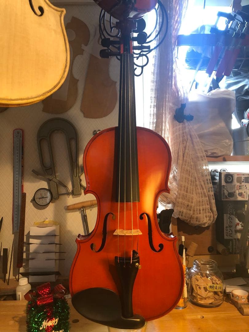 【駒&魂柱新調済】ノーラベル　中古バイオリン 4/4 美品　コンディション良好