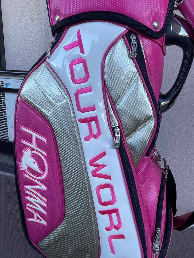 HONMA TEAM TOUR WORLD キャディバッグ ピンク.白