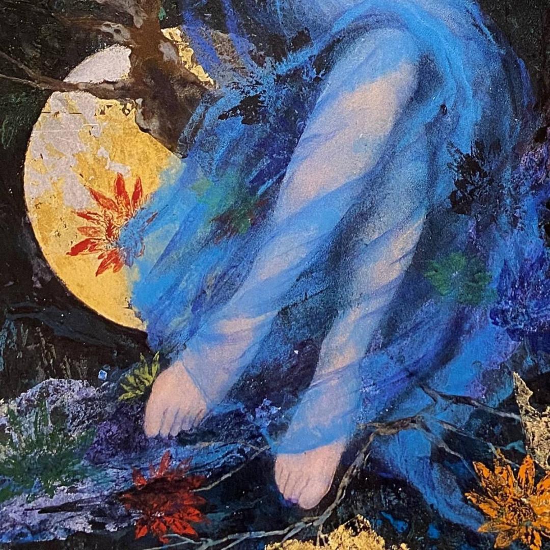 鳥山玲、【夢野ー彼方の水音ー】、希少な額装用画集より、新品額装付