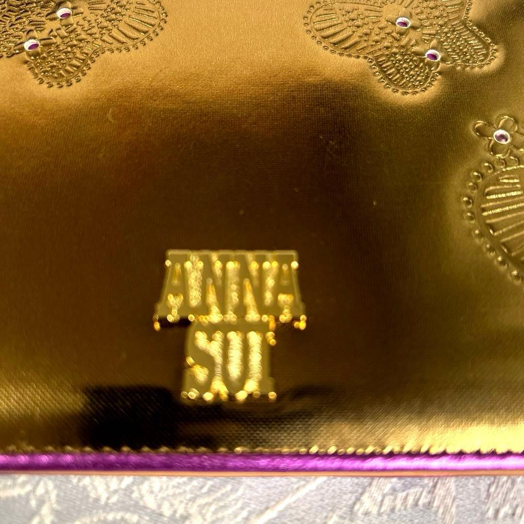 レア☆ANNA SUI アナスイ パスポートケース　ゴールド やぎ革　牛革　旅行