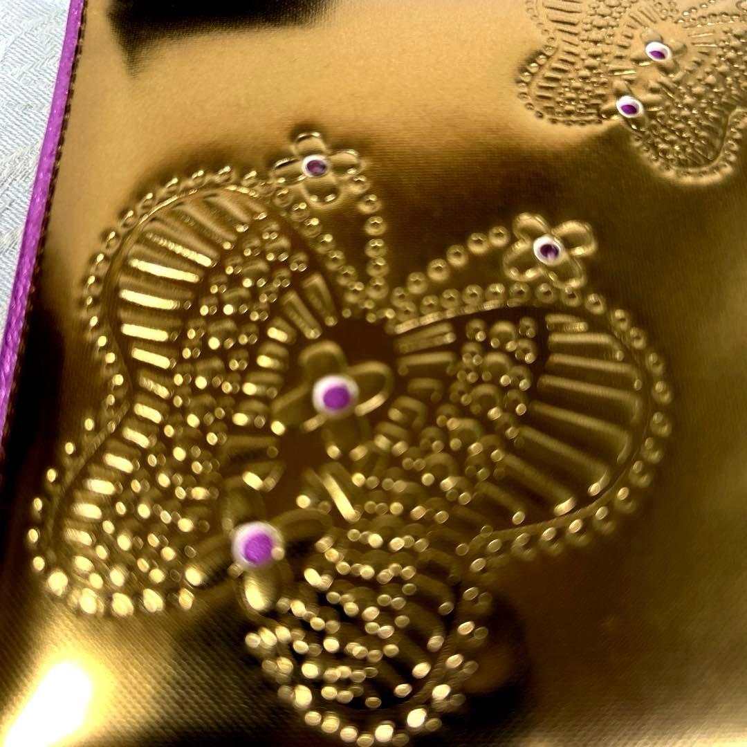 レア☆ANNA SUI アナスイ パスポートケース　ゴールド やぎ革　牛革　旅行