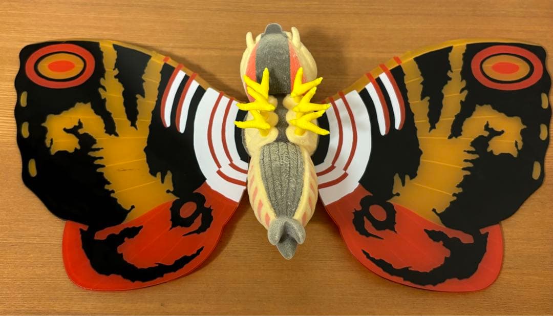 バンダイ　1992年　モスラ成虫　ソフビ　フィギュア　スタンド付き