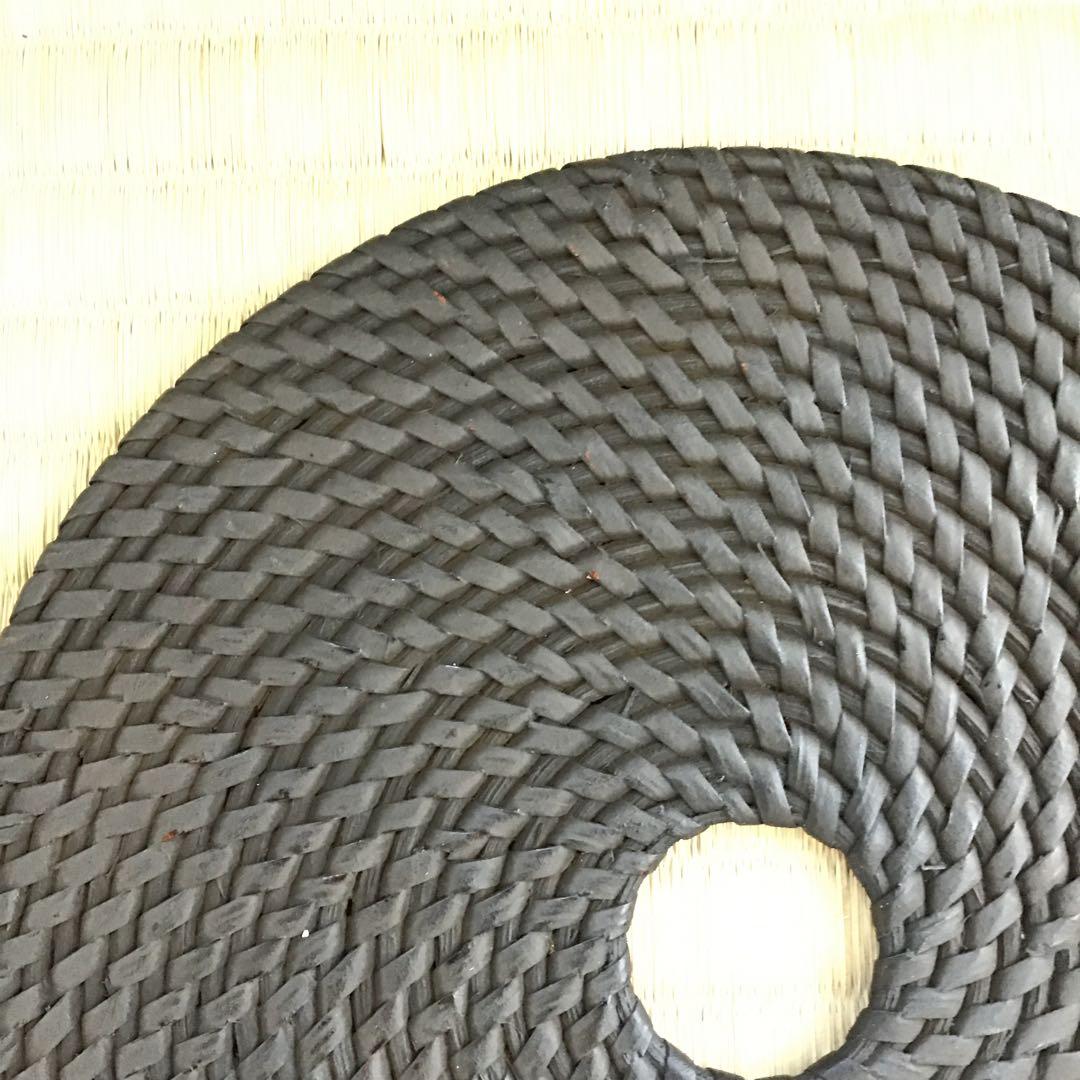 茶道具　釜敷　籐編み釜敷　船橋重郎作　桐共箱　紙箱　S236KS