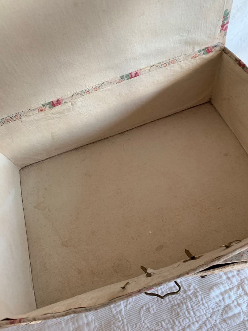 フランスアンティークローズ柄ファブリックカルトナージュドロワー※ピンクラベル