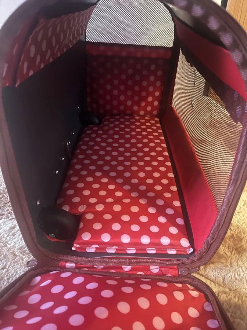 ミニーマウス 赤 コロコロキャリーバッグ