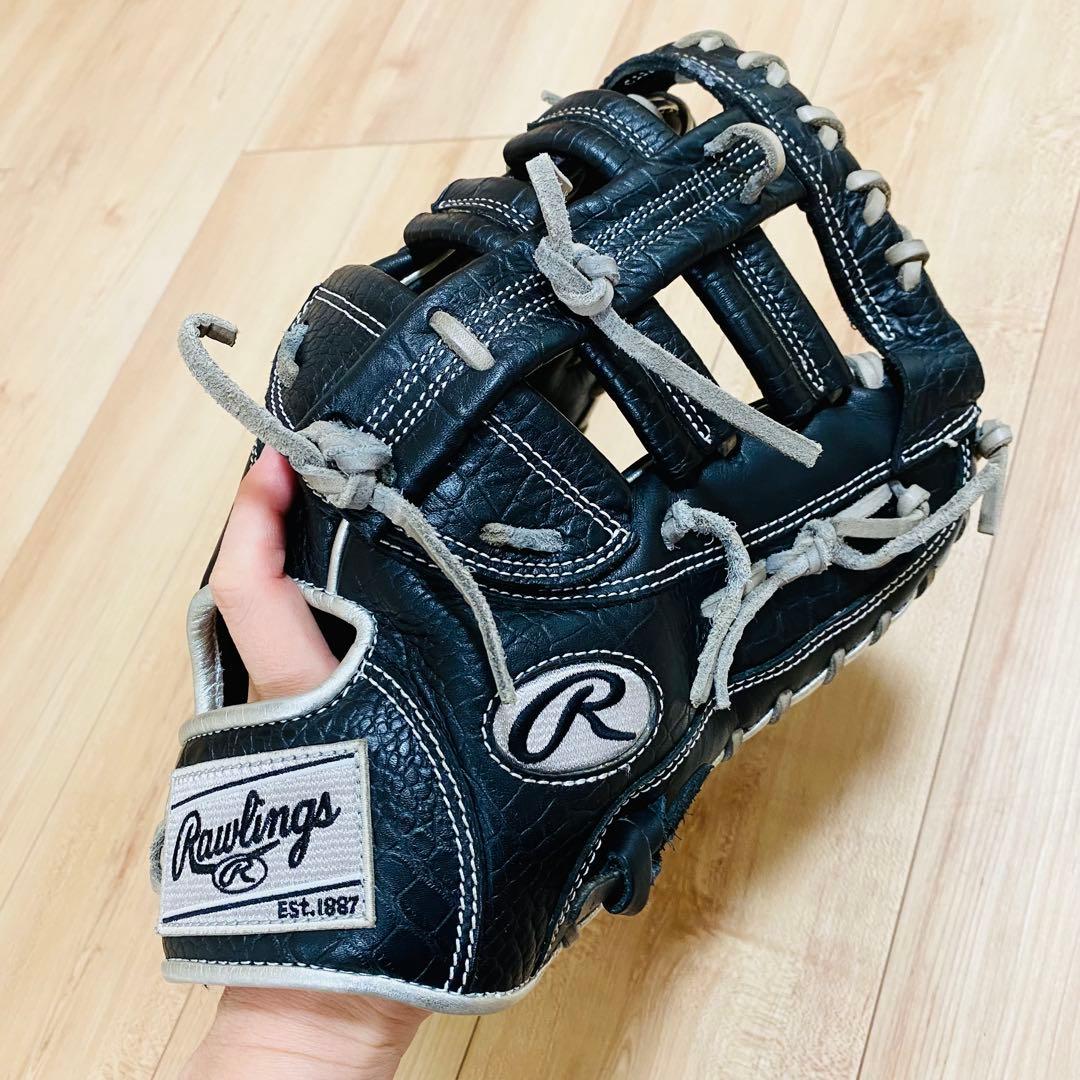 ★美品★ローリングス 一般 軟式グローブ HOH ファーストミット クロコダイル