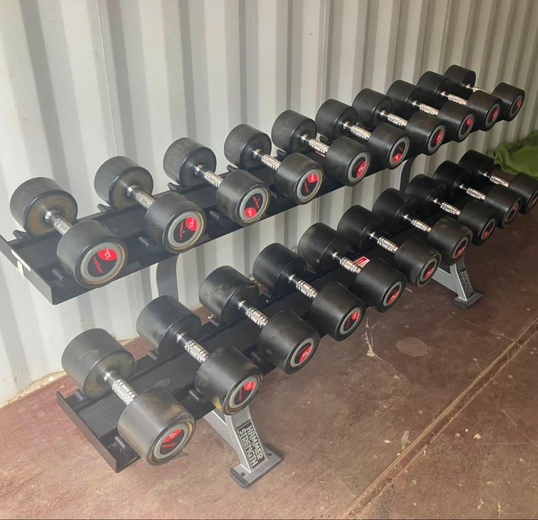 ラバーダンベルセット スタンド付き