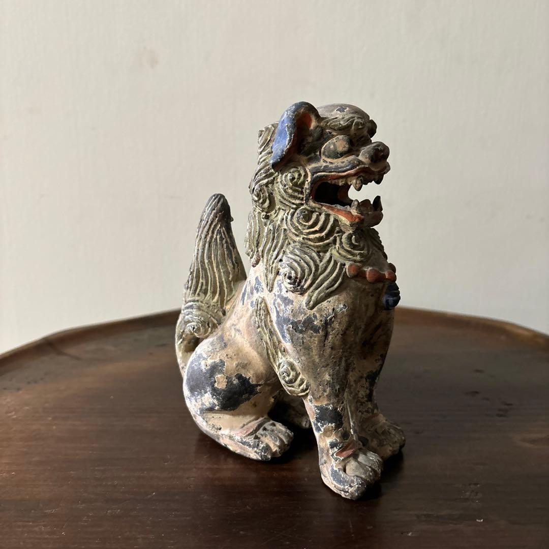 古琉球　壷屋　シーサー　狛犬　アンティーク　骨董信仰　招き猫　福助　古美術　李朝