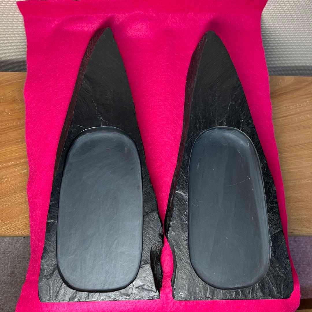 雄勝硯　⭕️杉山唐龍斎　希少なダブル硯(蓋も硯) 30cmの超大型硯