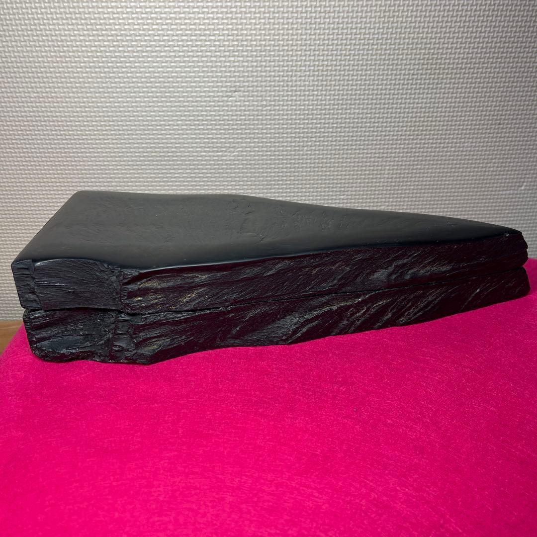 雄勝硯　⭕️杉山唐龍斎　希少なダブル硯(蓋も硯) 30cmの超大型硯