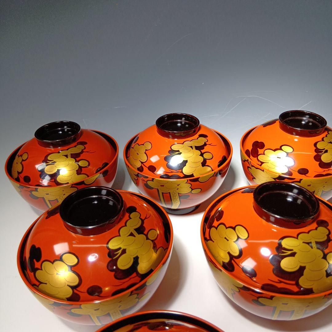 最終値下げ時代物　輪島塗　吸物椀10客　共箱