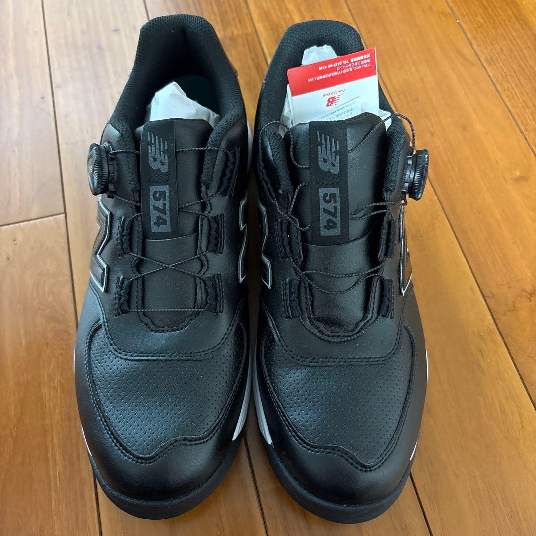 【未使用】New Balance 574 ゴルフシューズ 黒 27.5cm