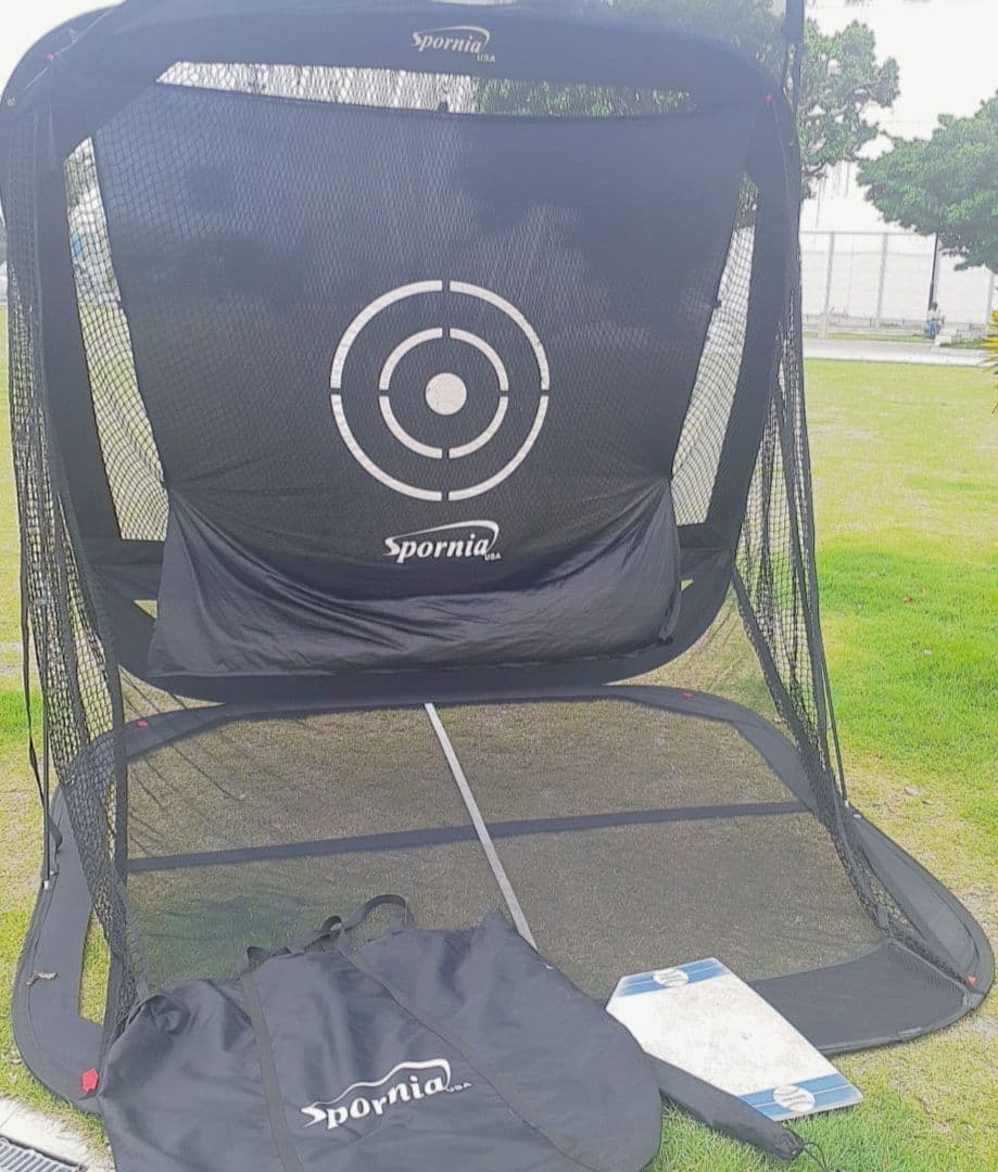 Spornia バッティングネット 黒 収納バッグ付き　野球　ゴルフ　スポーツ