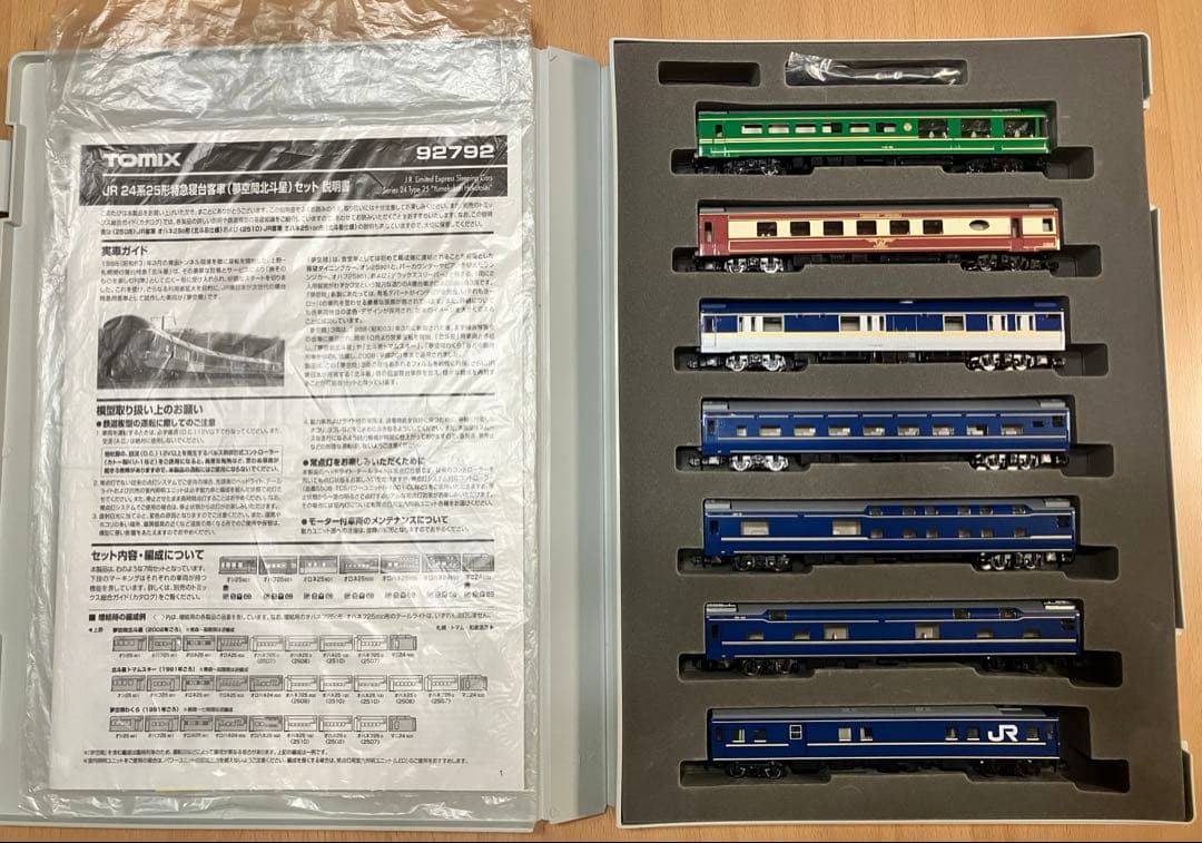 ◉TOMIX◉92792◉JR 24系25形特急寝台客車（夢空間北斗星）セット◉