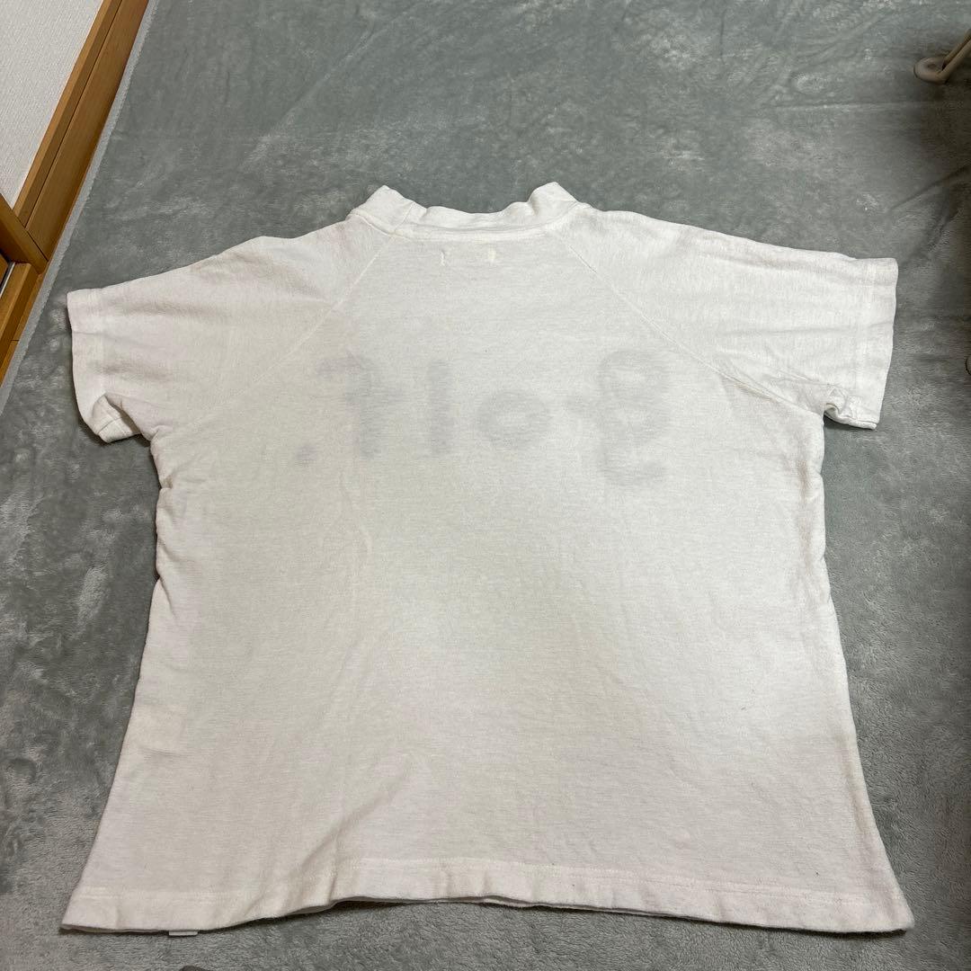 希少！オーガニックパイル8gshoot MOCKNECK SHIRT白