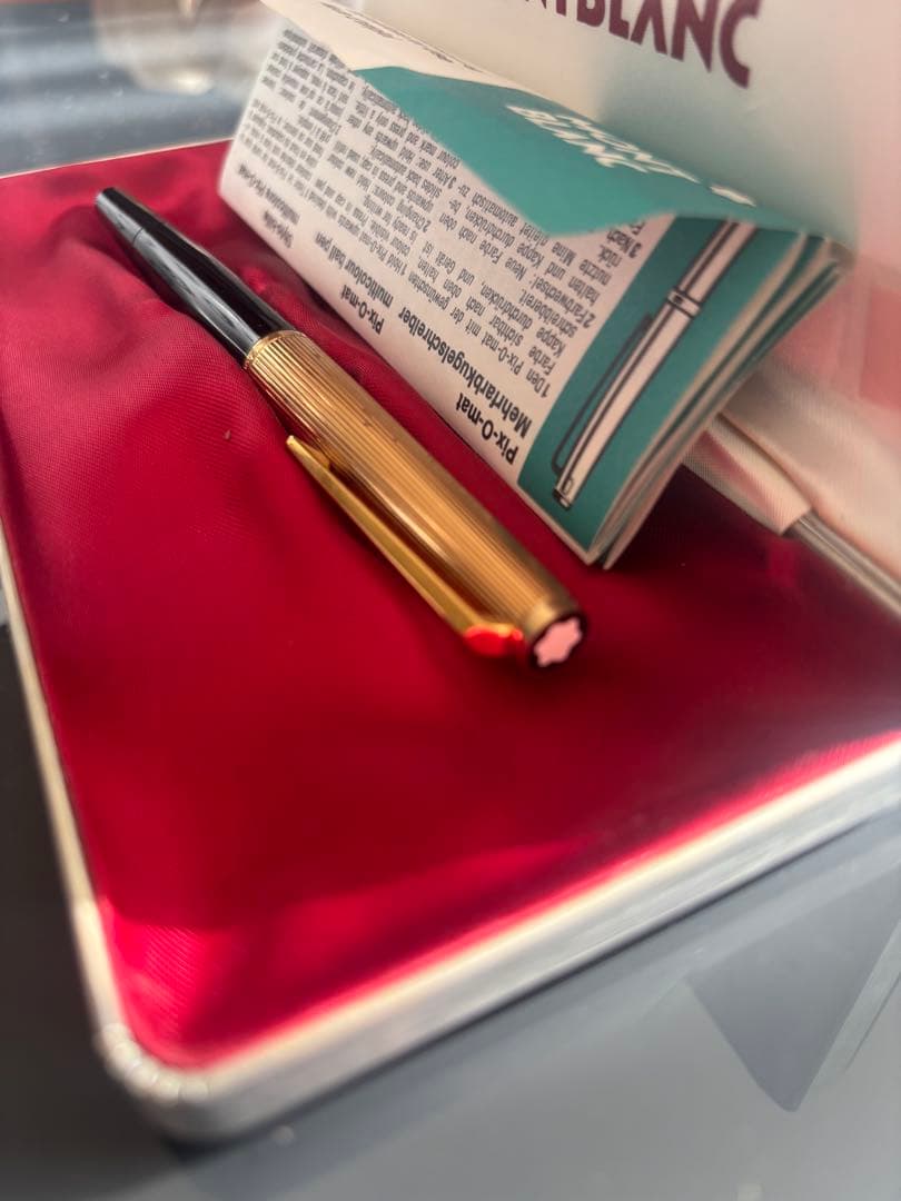 希少未使用70年代 モンブラン124金張りキャップ18金細字ゴージャスな万年筆