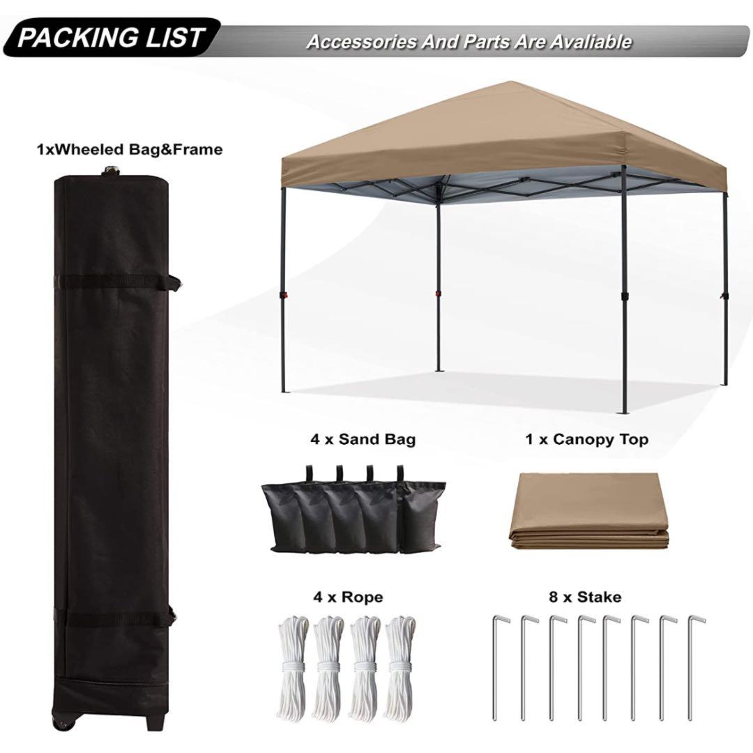 タープテント ワンタッチ アウトドア 3m/2.5m/2m 3段階調節大型テント
