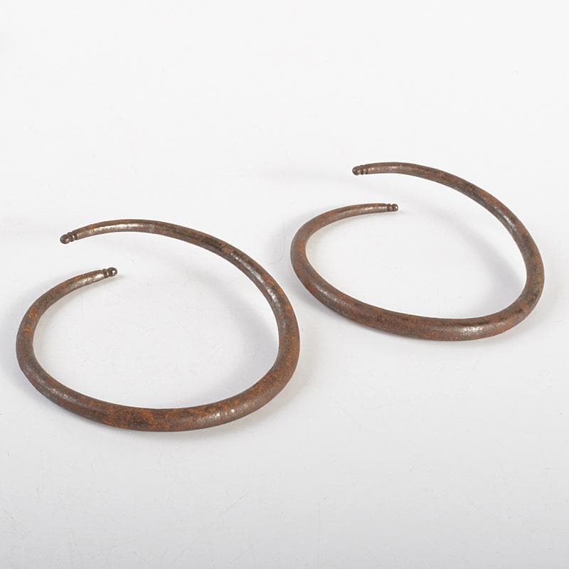 茶道具　釜師　高木治良兵衛造　鉄製　松葉鐶　石目鐶　丸鐶　共箱　3点　Ｖ6196