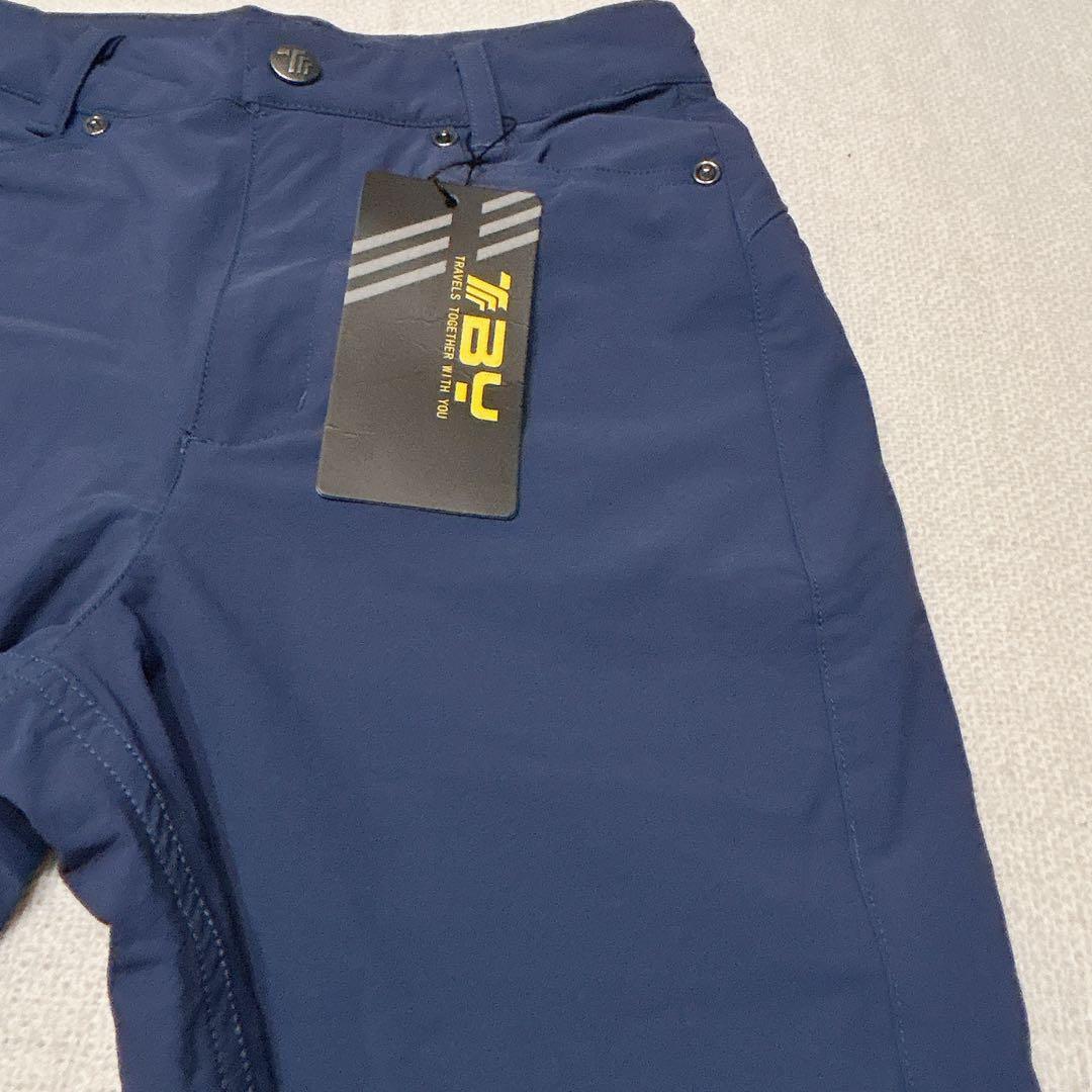 紺　ネイビー　パンツ はっ水 ストレッチ ゴルフ　スポーツ レディース　S