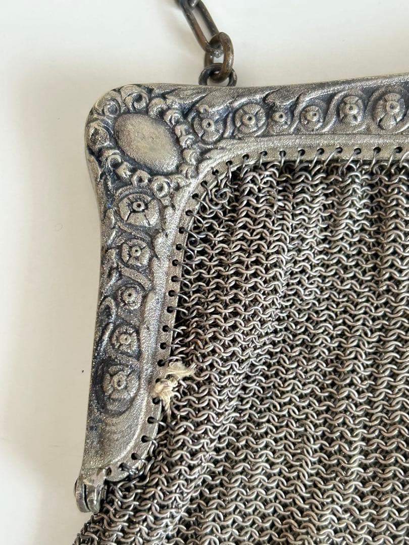 フランス買付け　アンティーク　シルバー　メッシュバッグ