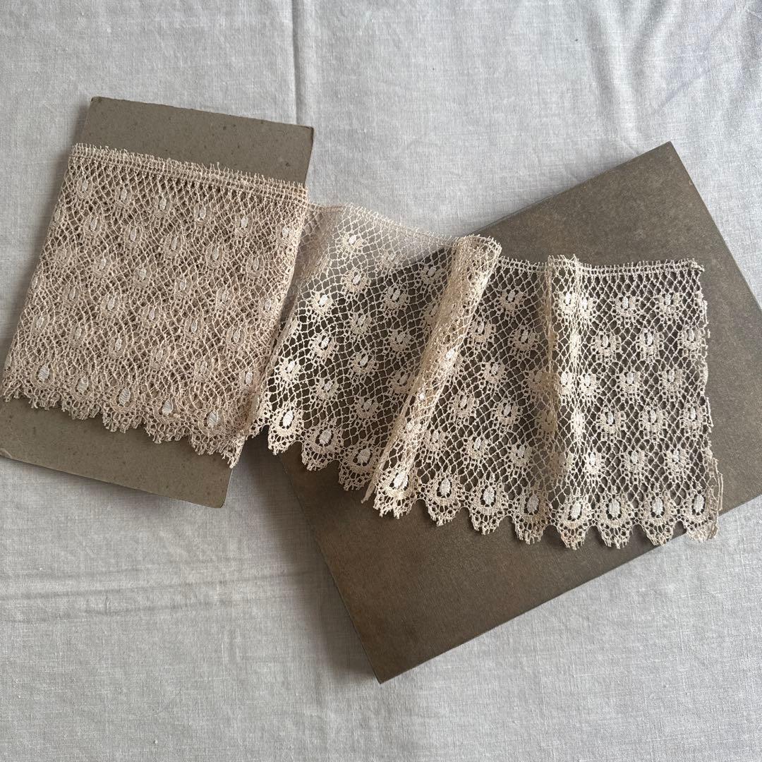 N-75フランスアンティークレース　ボビンレース　約240㎝