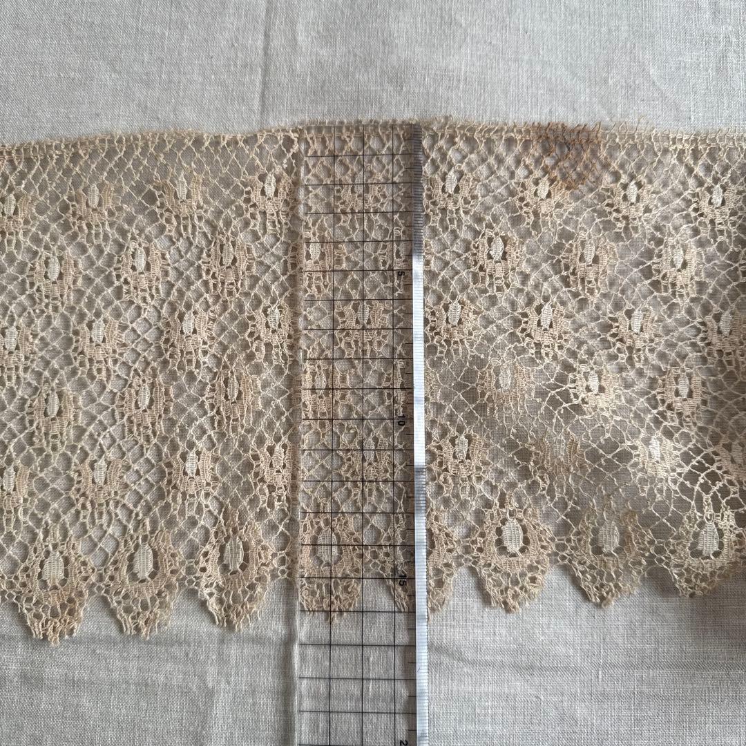 N-75フランスアンティークレース　ボビンレース　約240㎝