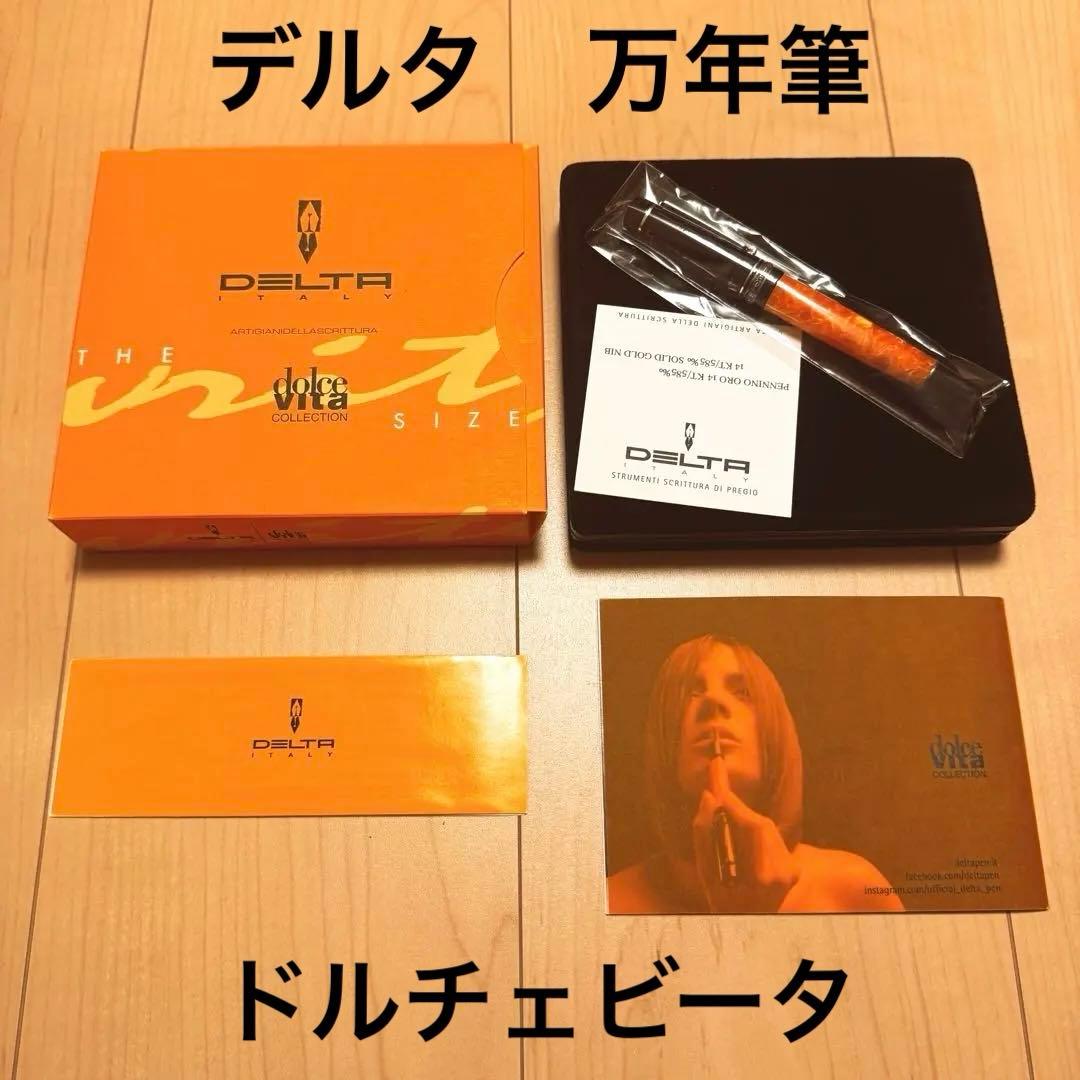 【箱等完備】美品　デルタ　ドルチェビータ　スリム　万年筆14K B字