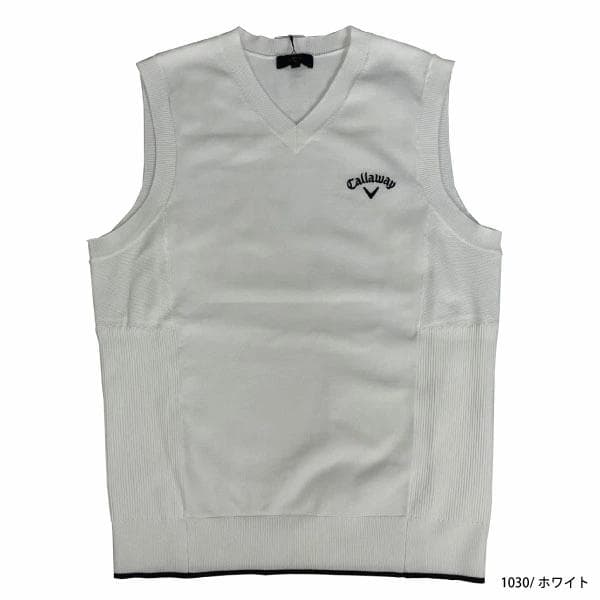キャロウェイC23119100メンズベスト　ホワイト 　LLサイズ