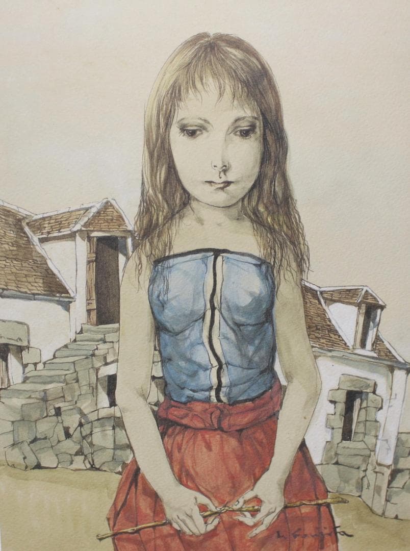 藤田嗣治 エスタンプリトグラフ「少女」 2/250