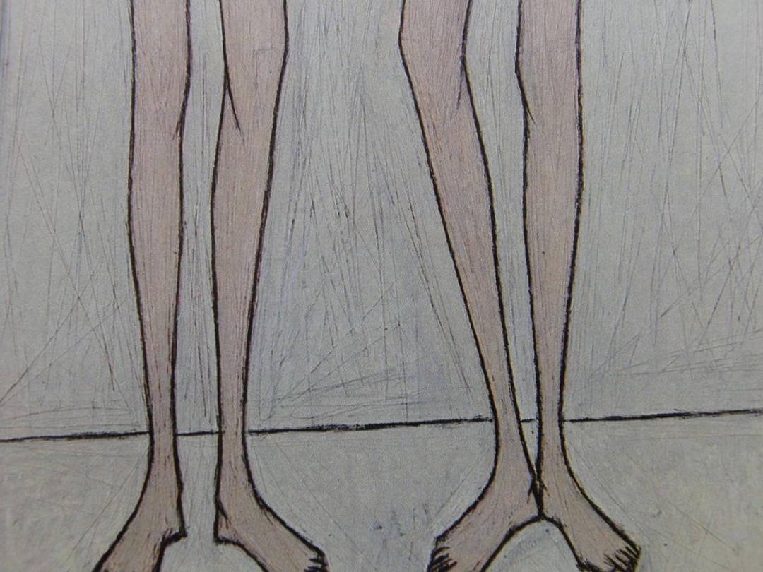 ベルナール・ビュッフェ、「Deux nus」、希少画集の額装画、人気作品